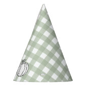 Sage Green Gingham pompoen Feesthoedjes (Links)