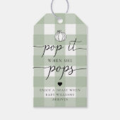 Sage Green Gingham pompoen Pop het als ze Poppen Cadeaulabel (Voorkant)
