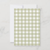 Sage Green Gingham Schattigee Duckling Waterverf P Bedankkaart (Achterkant)