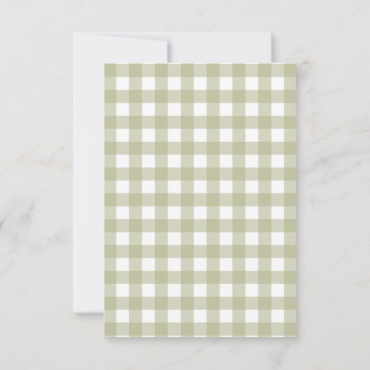Sage Green Gingham Schattigee Duckling Waterverf P Bedankkaart (Achterkant)