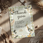 Sage Green Gingham Schattigee Duckling Waterverf P Bedankkaart