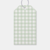 Sage Green Gingham Silly Goose Baby Shower Cadeaulabel (Achterkant)