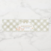 Sage Green Gingham Silly Goose Baby Shower Waterfles Etiket (Enkel label)