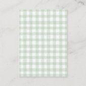 Sage Green Gingham Teddy Bear Books for Baby Informatiekaartje (Achterkant)