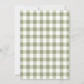 Sage Green Gingham Twins Baby Shower Invitation Kaart (Achterkant)