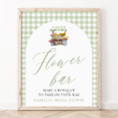 Sage Green Gingham vers van de markt Bloemenbar Poster