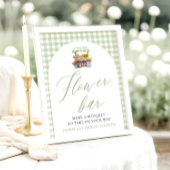 Sage Green Gingham vers van de markt Bloemenbar Poster