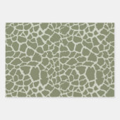 Sage Green Giraffe Print Inpakpapier Vel (Voorkant 3)