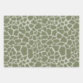 Sage Green Giraffe Print Inpakpapier Vel (Voorkant)