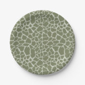 Sage Green Giraffe Print Papieren Bordje (Voorkant)