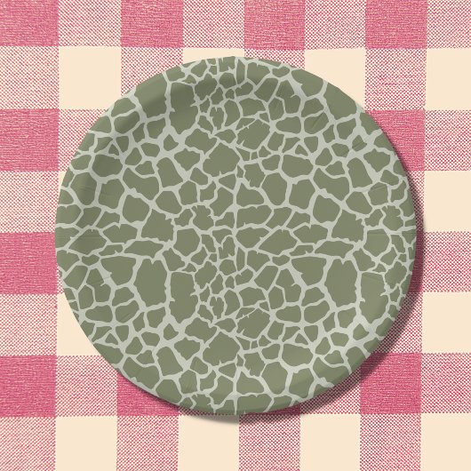 Sage Green Giraffe Print Papieren Bordje