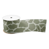 Sage Green Giraffe Print Satijnen Lint (Spoel)