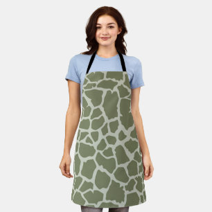 Sage Green Giraffe Print Schort