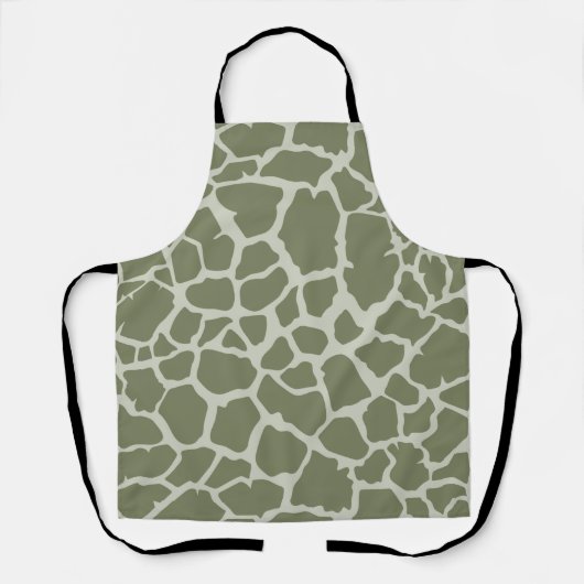 Sage Green Giraffe Print Schort (Voorkant)