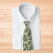 Sage Green Giraffe Print Stropdas