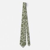 Sage Green Giraffe Print Stropdas (Voorkant)