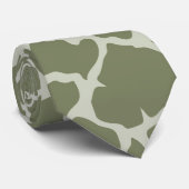 Sage Green Giraffe Print Stropdas (Opgerold)