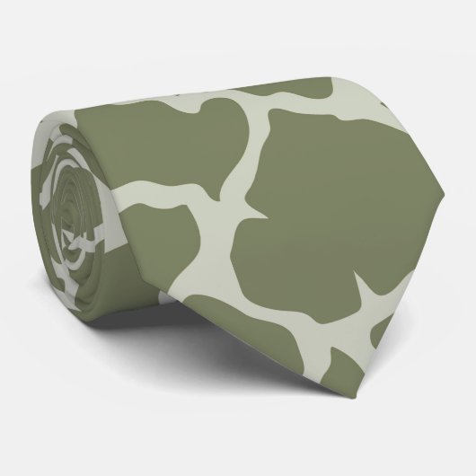 Sage Green Giraffe Print Stropdas (Opgerold)