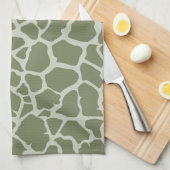 Sage Green Giraffe Print Theedoek (Quarter Fold)