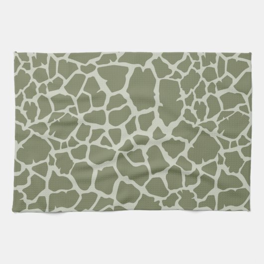 Sage Green Giraffe Print Theedoek (Horizontaal)