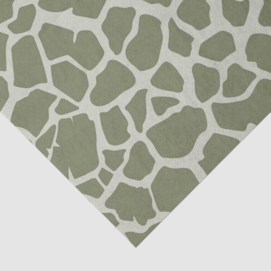 Sage Green Giraffe Print Tissuepapier (Detail)