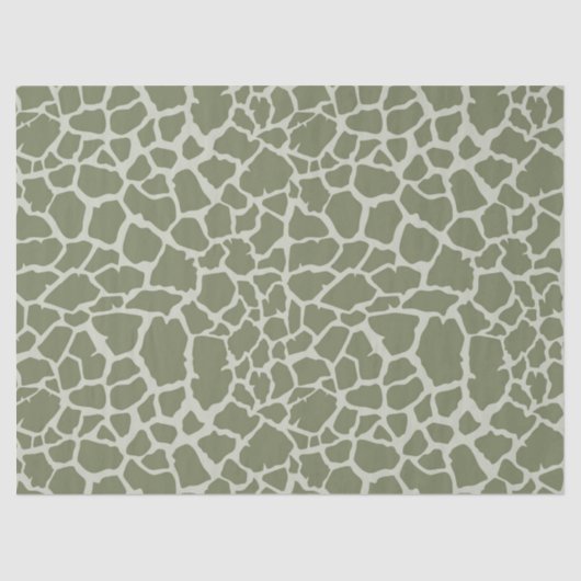 Sage Green Giraffe Print Tissuepapier (Voorkant)