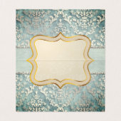 Sage Green Glimmer Damask Trouwplaats Kaart Visitekaartje (Binnenkant ongevouwen)