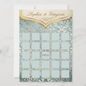 Sage Green Glimmer Damask Vrijgezellenfeest Game K Kaart (Voorkant)