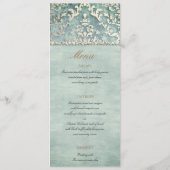 Sage Green Glimmer Damask Wedding Menu (Achterkant)