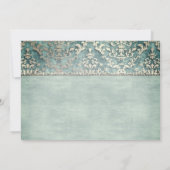 Sage Green Glimmer Damask Wedding Rehearsal Dinner Kaart (Achterkant)