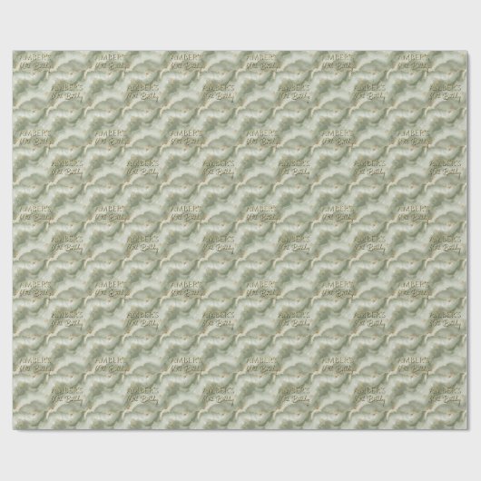 Sage Green Gold Abstract Marble Design Cadeaupapier (Vlak)