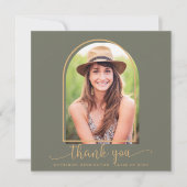 Sage Green Gold Arch Foto Afstuderen Hartelijk dan (Voorkant)