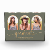 Sage Green Gold Arch Photo Afstuderen Fotoblokken (Voorkant)