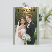 Sage Green Gold Botanical Wedding Bedankkaart (Staand voorkant)