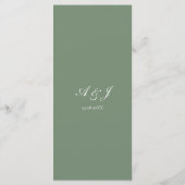 Sage Green Gold Botanical Wedding Reception Menu  (Achterkant)