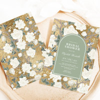 Sage Green Gold Chinoiserie Floral Vrijgezellenfee
