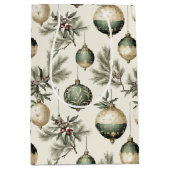 Sage Green Gold Christmas Ornaments Wine Small and Medium Cadeauzakje (Voorkant)