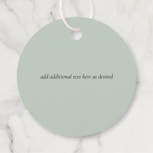 Sage Green Gold Driving Glitter Wedding Script Bedankjes Labels (Achterkant)