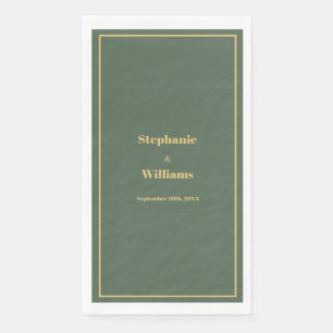 Sage Green Gold Elegant Minimal Modern Wedding Servet