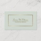 Sage Green & Gold Elegant Professional QR-code Visitekaartje (Voorkant)