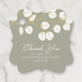 Sage Green Gold Eucalyptus bruiloft Dank u Bedankjes Labels