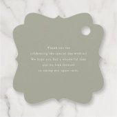 Sage Green Gold Eucalyptus bruiloft Dank u Bedankjes Labels (Achterkant)