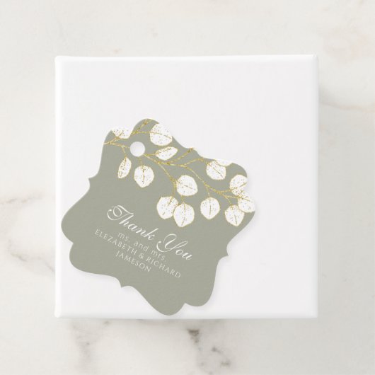 Sage Green Gold Eucalyptus bruiloft Dank u Bedankjes Labels (In situ)