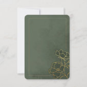 Sage Green Gold Floral Elegant Wedding Invitation (Achterkant)