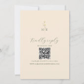 Sage Green Gold Floral Photo Wedding Kaart (Achterkant)