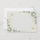Sage Green Gold Floral Quinceanera Bedankkaart (Achterkant)