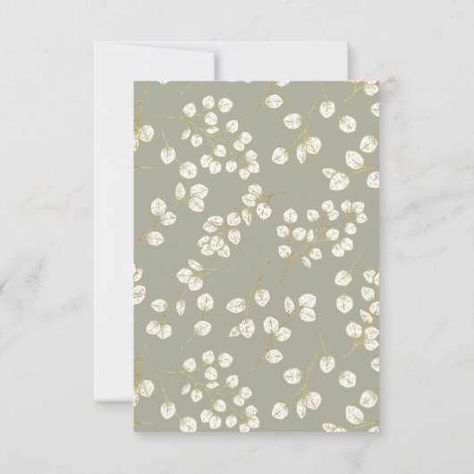 Sage Green Gold Greenery Eucalyptus Bedankkaart (Achterkant)