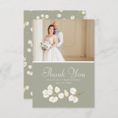 Sage Green Gold Greenery Eucalyptus Bedankkaart (Voorkant / Achterkant)