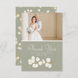 Sage Green Gold Greenery Eucalyptus Bedankkaart