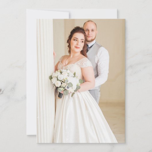 Sage Green Gold Greenery Eucalyptus Fotobruiloft Kaart (Voorkant)